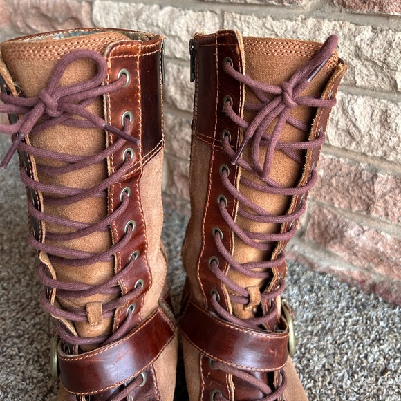 Timberland Earthkeeper Bethel Mid lace Boots size 9 Brown Distressed Leather - Picture 8 of 12